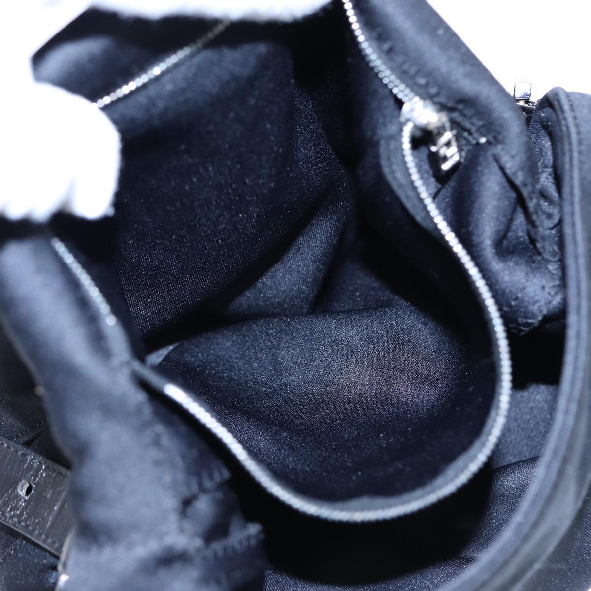 FENDI Mamma Baguette Shoulder Bag Nylon Black Silverep5222