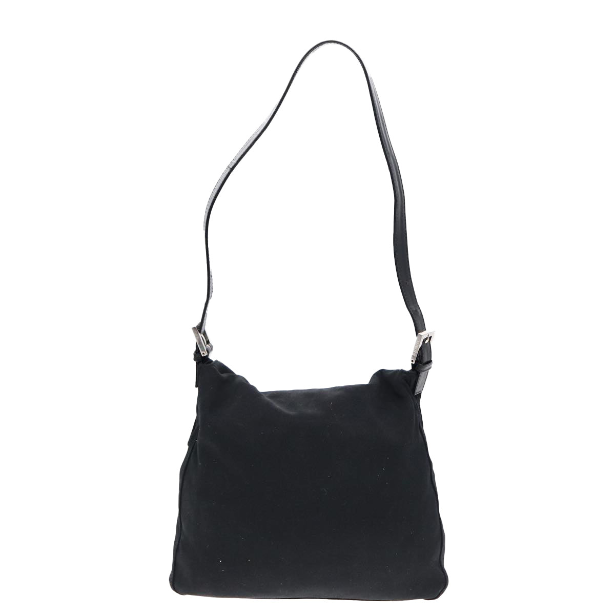 FENDI Mamma Baguette Shoulder Bag Nylon Black Silverep5222