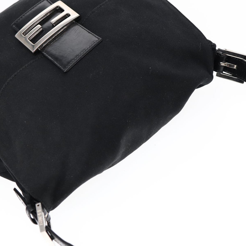 FENDI Mamma Baguette Shoulder Bag Nylon Black Silverep5222