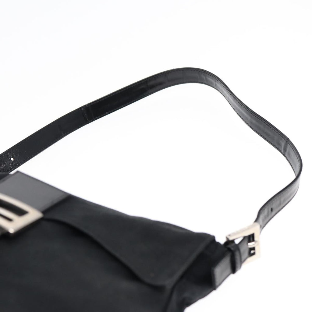FENDI Mamma Baguette Shoulder Bag Nylon Black Silverep5222