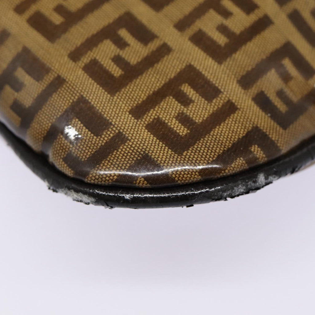 FENDI Zucchino Canvas Hand Bag Brown Goldep5232