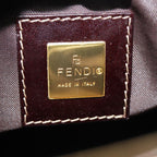 FENDI Zucchino Canvas Hand Bag Brown Goldep5232