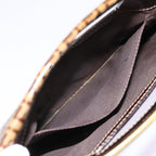 FENDI Zucchino Canvas Hand Bag Brown Goldep5232