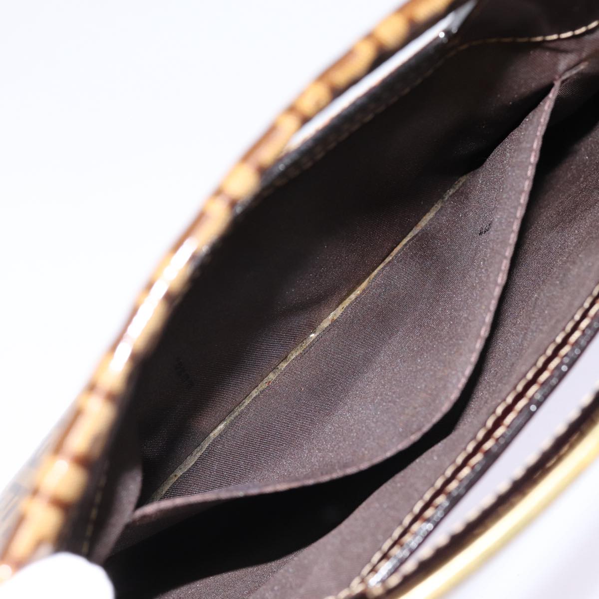 FENDI Zucchino Canvas Hand Bag Brown Goldep5232