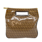 FENDI Zucchino Canvas Hand Bag Brown Goldep5232