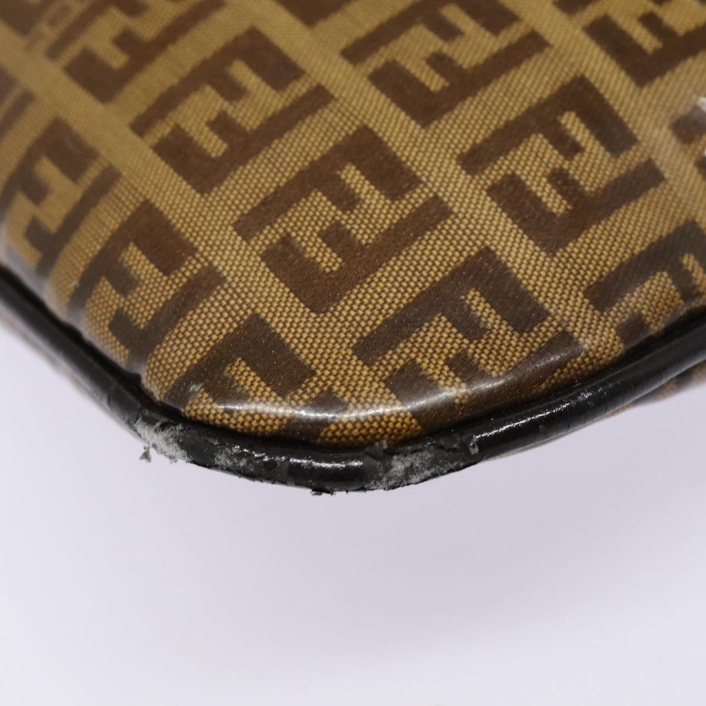 FENDI Zucchino Canvas Hand Bag Brown Goldep5232