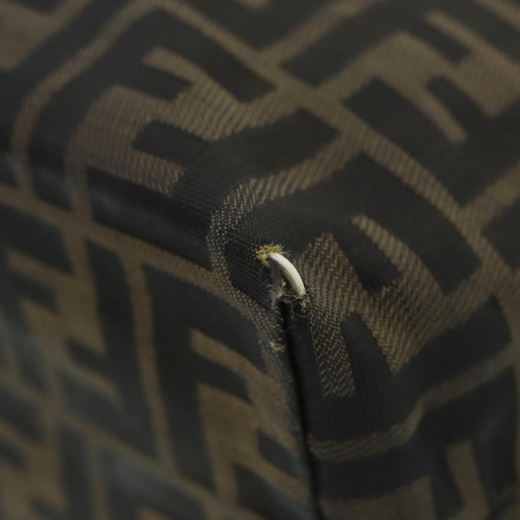 FENDI Zucca Canvas Hand Bag Brown Black Silverep5241