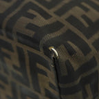 FENDI Zucca Canvas Hand Bag Brown Black Silverep5241