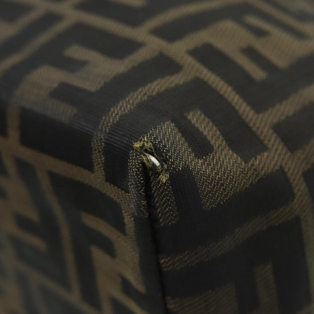 FENDI Zucca Canvas Hand Bag Brown Black Silverep5241