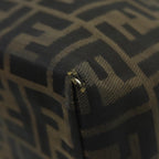 FENDI Zucca Canvas Hand Bag Brown Black Silverep5241