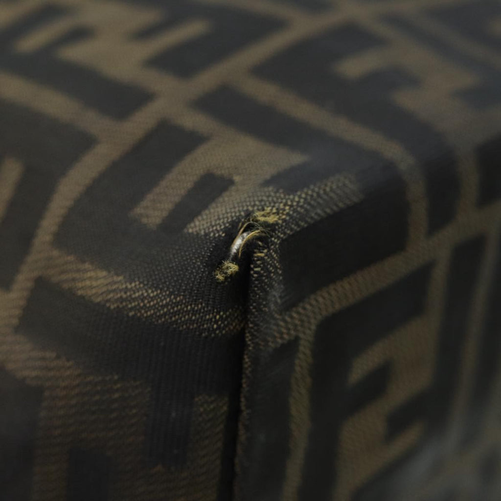 FENDI Zucca Canvas Hand Bag Brown Black Silverep5241