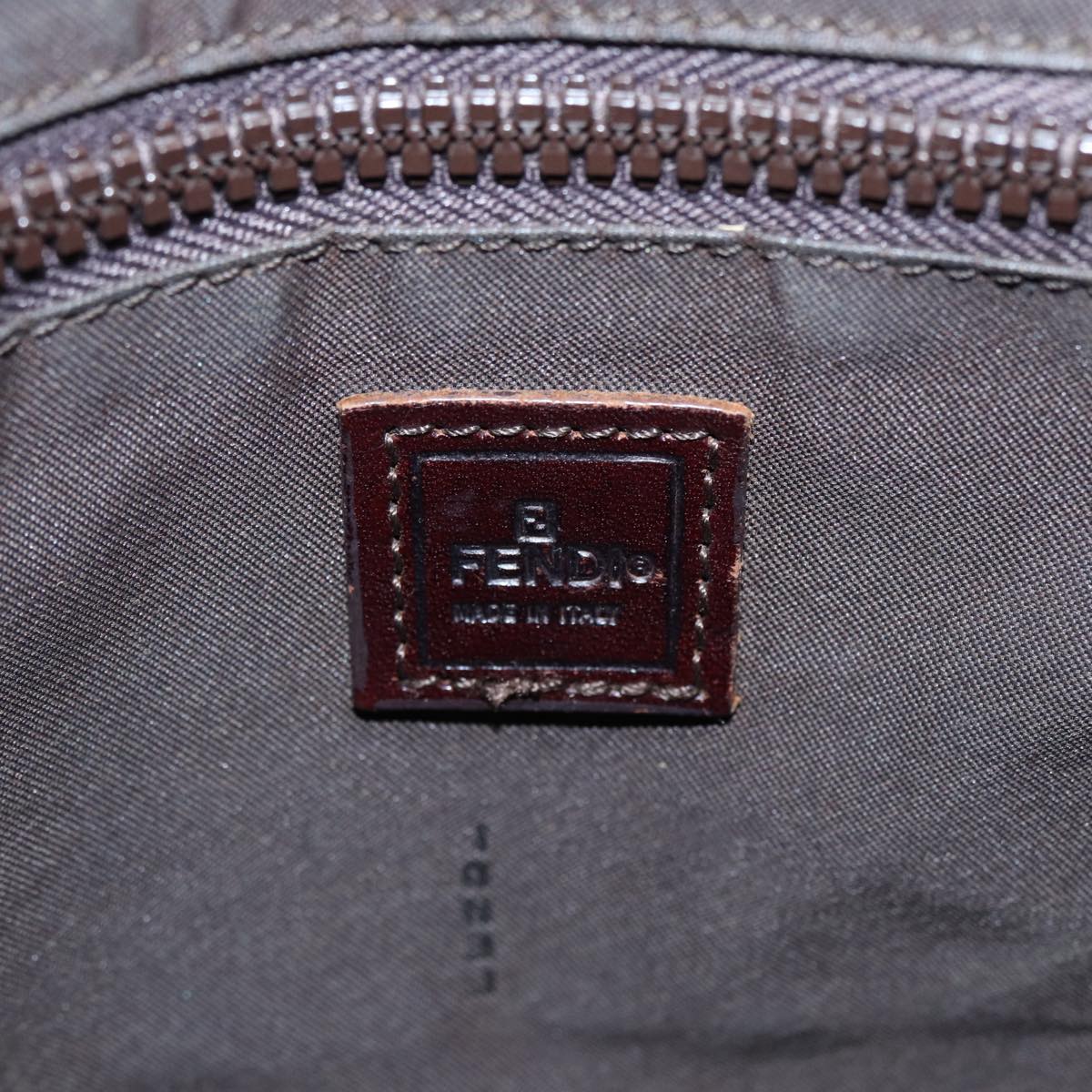 FENDI Zucca Canvas Hand Bag Brown Black Silverep5241