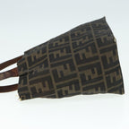 FENDI Zucca Canvas Hand Bag Brown Black Silverep5241