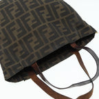 FENDI Zucca Canvas Hand Bag Brown Black Silverep5241