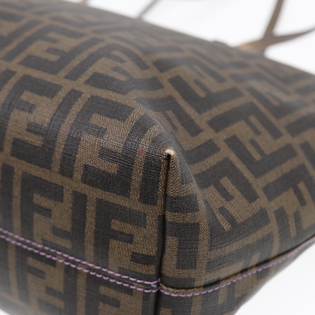 FENDI Zucca Canvas Tote Bag Brown Black goldep5268