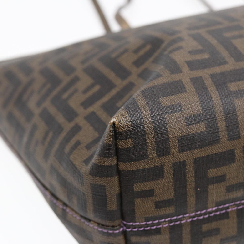 FENDI Zucca Canvas Tote Bag Brown Black goldep5268