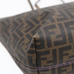 FENDI Zucca Canvas Tote Bag Brown Black goldep5268