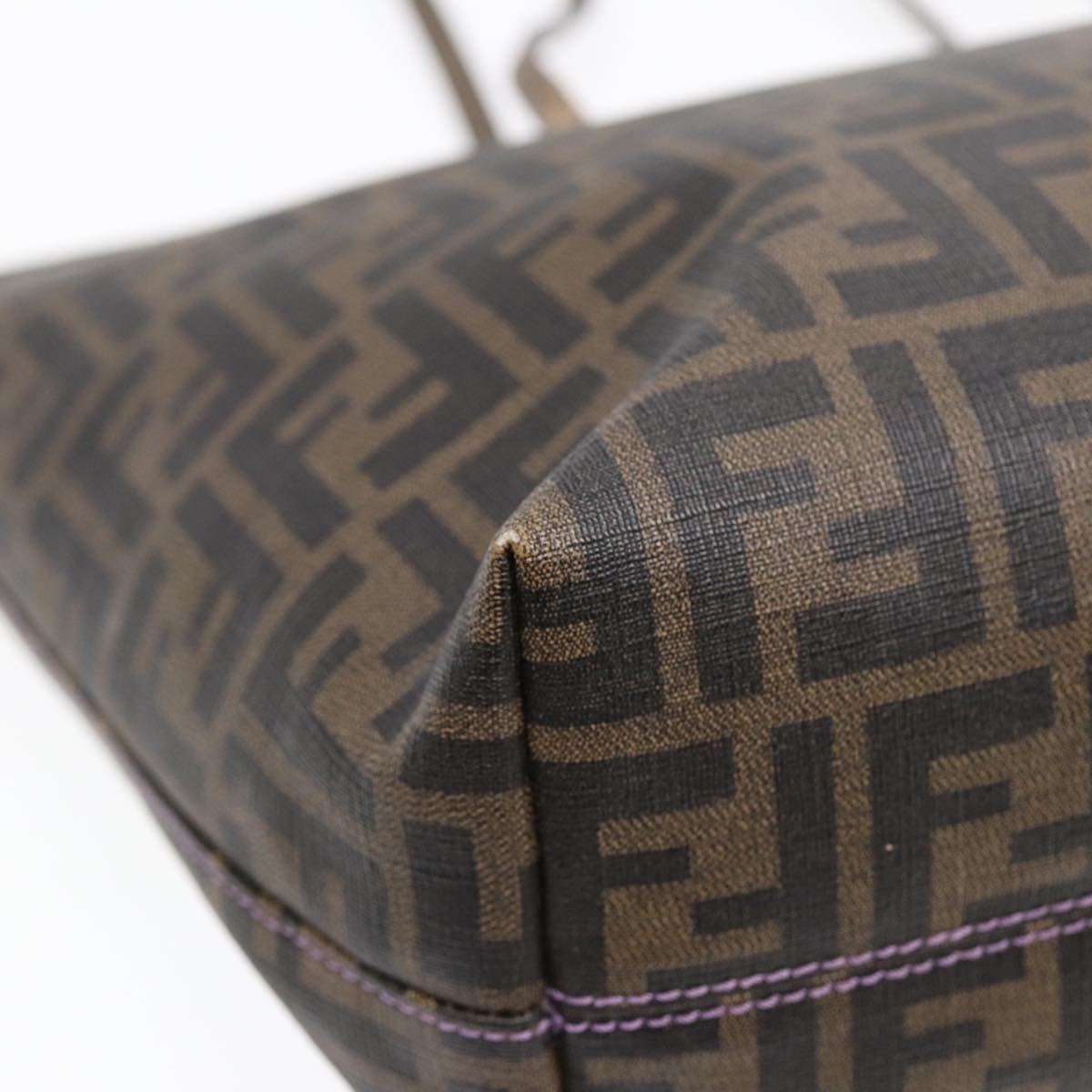 FENDI Zucca Canvas Tote Bag Brown Black goldep5268