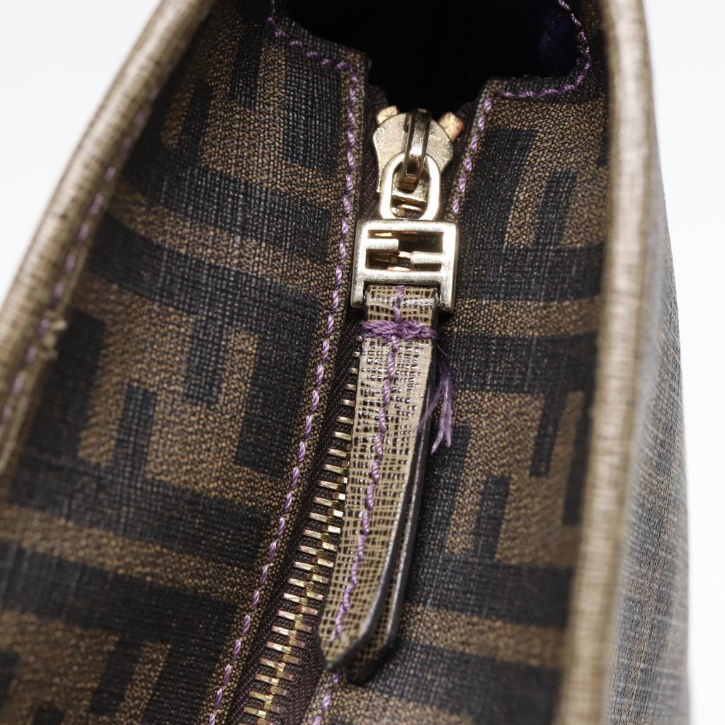 FENDI Zucca Canvas Tote Bag Brown Black goldep5268