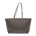 FENDI Zucca Canvas Tote Bag Brown Black goldep5268