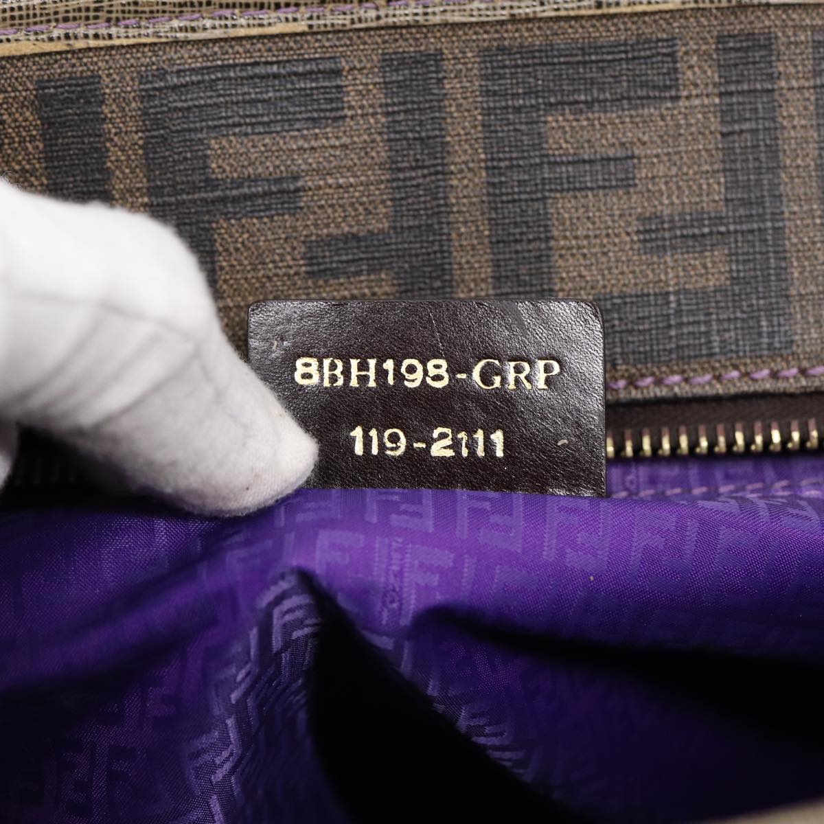 FENDI Zucca Canvas Tote Bag Brown Black goldep5268