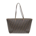 FENDI Zucca Canvas Tote Bag Brown Black goldep5268