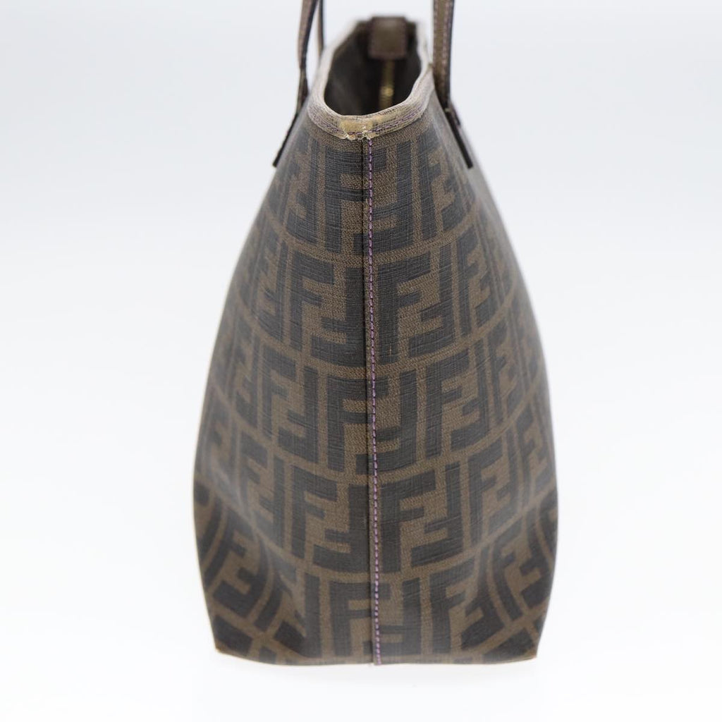 FENDI Zucca Canvas Tote Bag Brown Black goldep5268