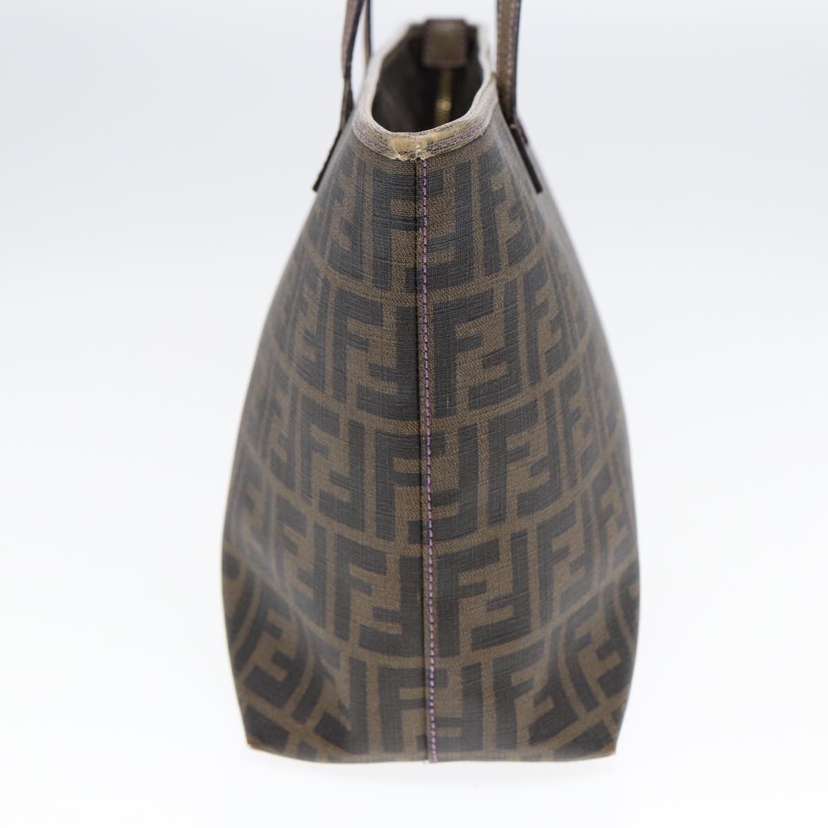FENDI Zucca Canvas Tote Bag Brown Black goldep5268