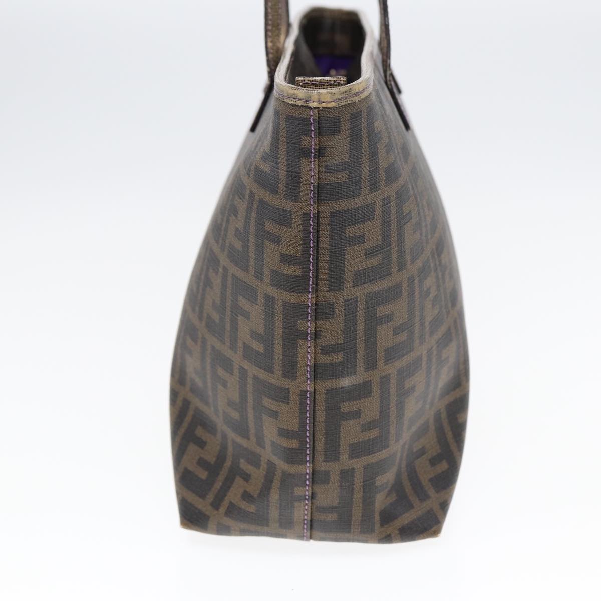 FENDI Zucca Canvas Tote Bag Brown Black goldep5268