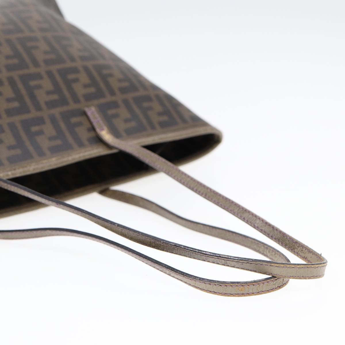 FENDI Zucca Canvas Tote Bag Brown Black goldep5268