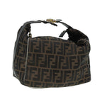 FENDI Zucca Canvas Vanity Bag Brown Black goldep5316