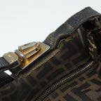 FENDI Zucca Canvas Vanity Bag Brown Black goldep5316
