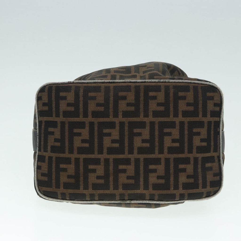 FENDI Zucca Canvas Vanity Bag Brown Black goldep5316