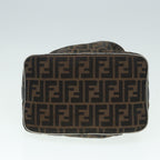 FENDI Zucca Canvas Vanity Bag Brown Black goldep5316