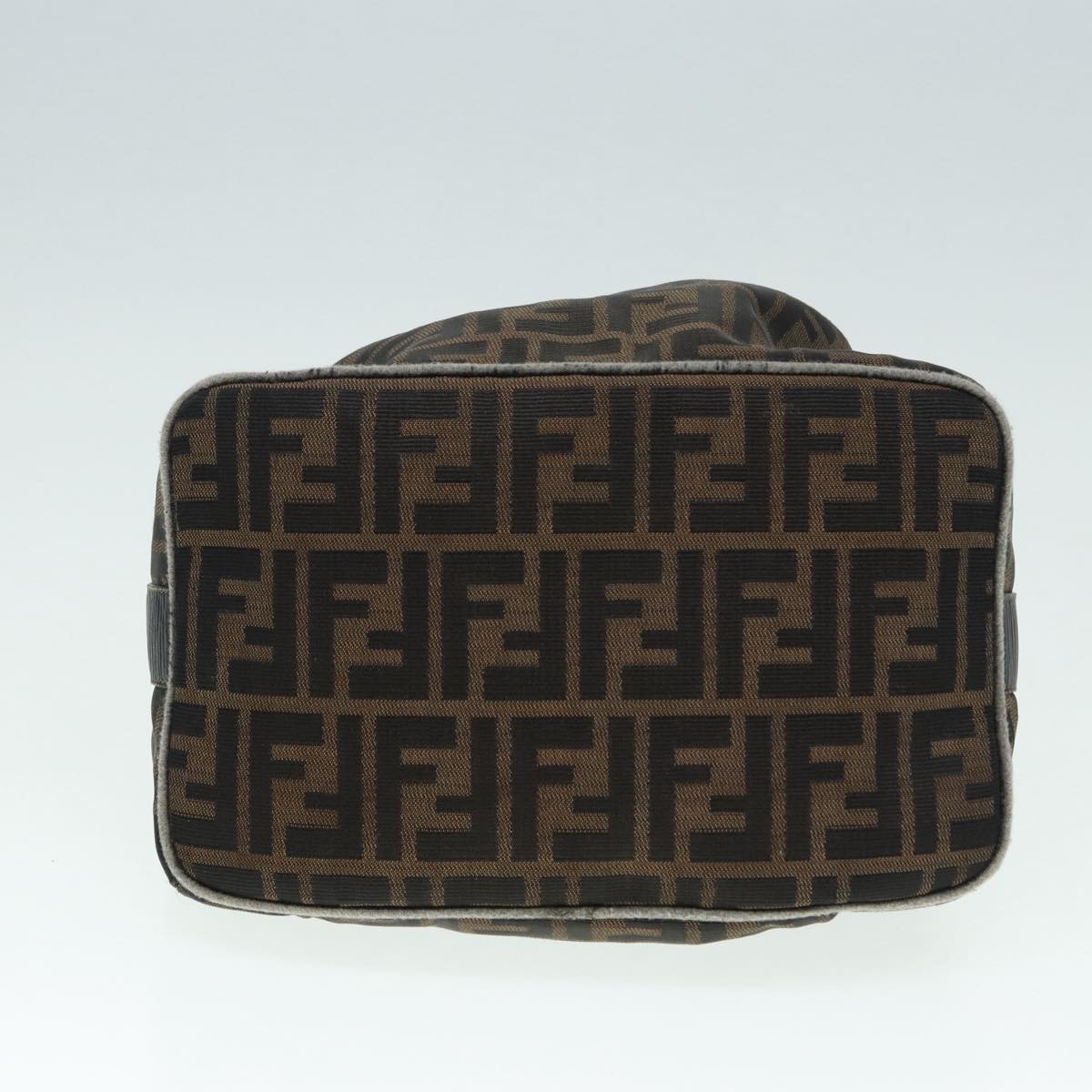 FENDI Zucca Canvas Vanity Bag Brown Black goldep5316