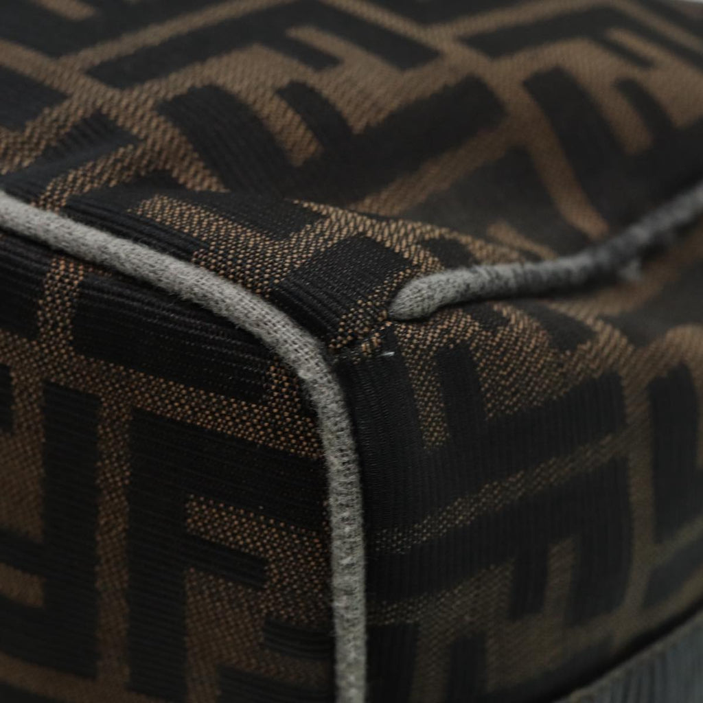 FENDI Zucca Canvas Vanity Bag Brown Black goldep5316