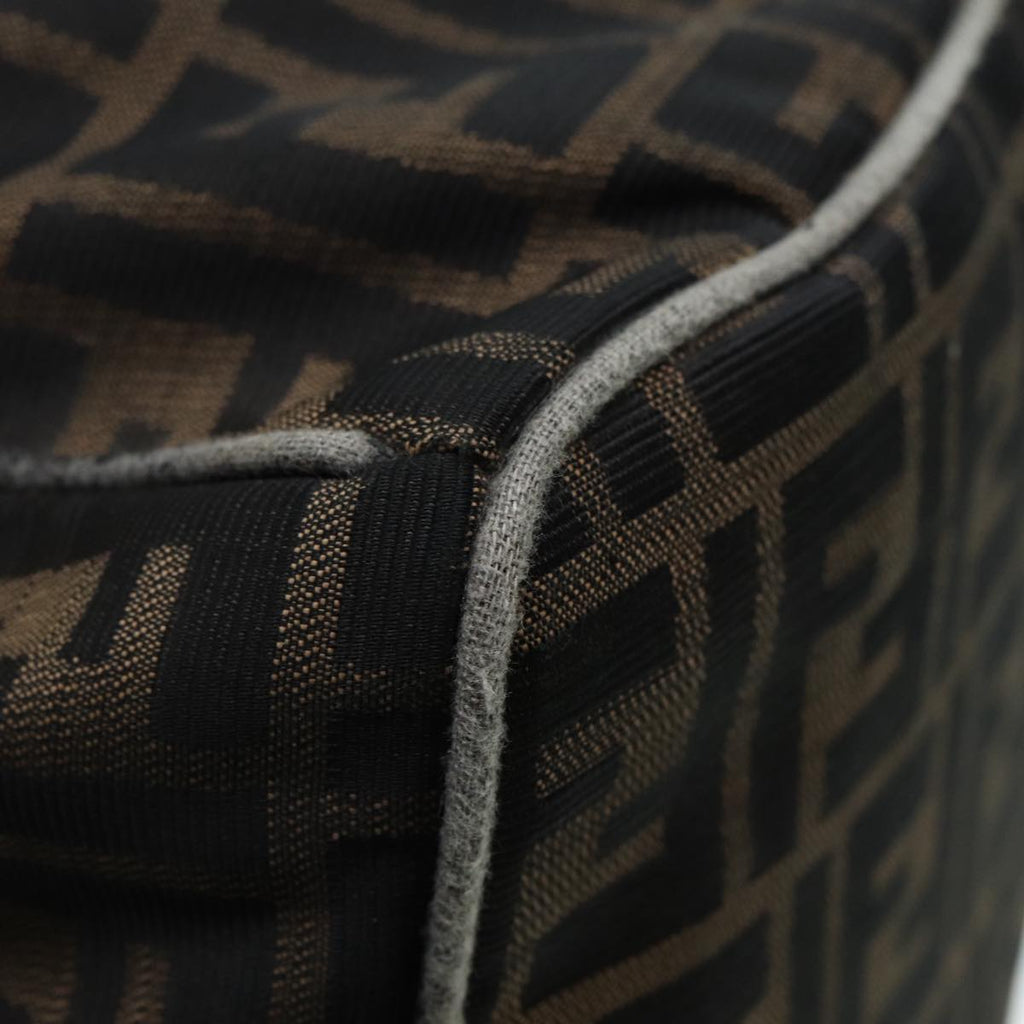 FENDI Zucca Canvas Vanity Bag Brown Black goldep5316