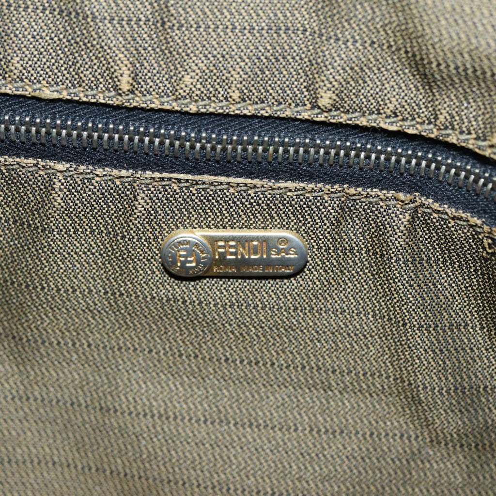 FENDI Zucca Canvas Vanity Bag Brown Black goldep5316