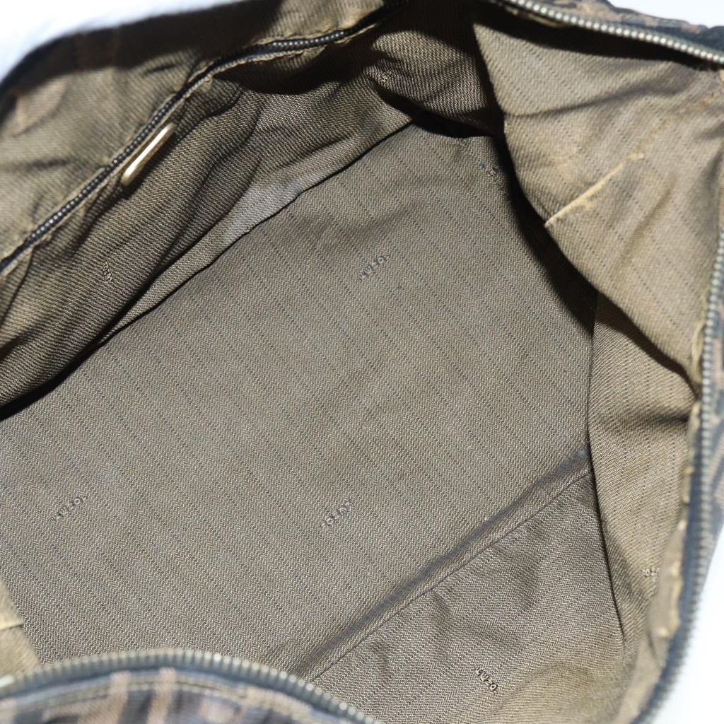 FENDI Zucca Canvas Vanity Bag Brown Black goldep5316