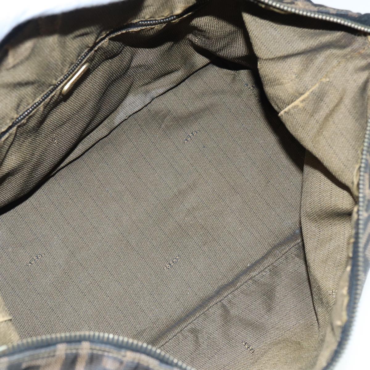 FENDI Zucca Canvas Vanity Bag Brown Black goldep5316
