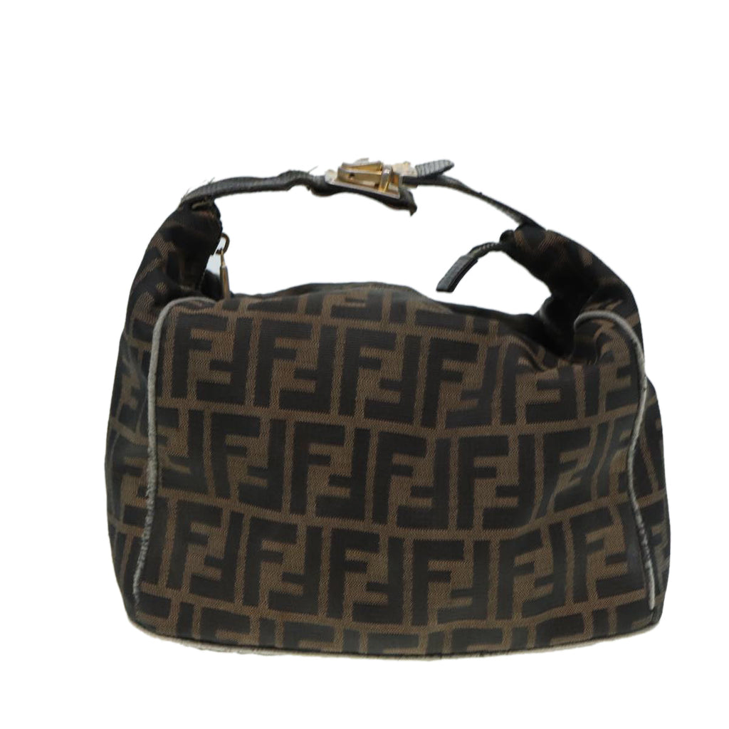 FENDI Zucca Canvas Vanity Bag Brown Black goldep5316