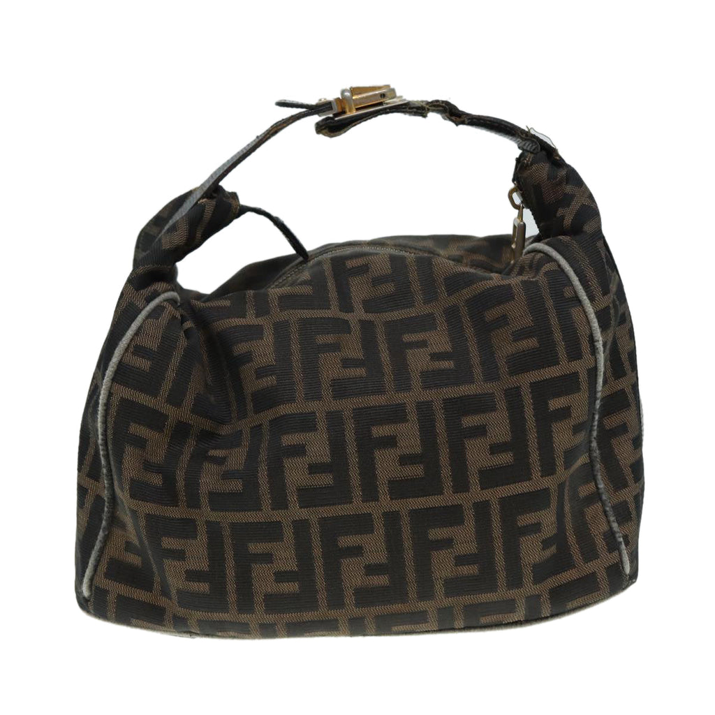 FENDI Zucca Canvas Vanity Bag Brown Black goldep5316