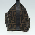FENDI Zucca Canvas Vanity Bag Brown Black goldep5316