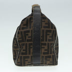 FENDI Zucca Canvas Vanity Bag Brown Black goldep5316