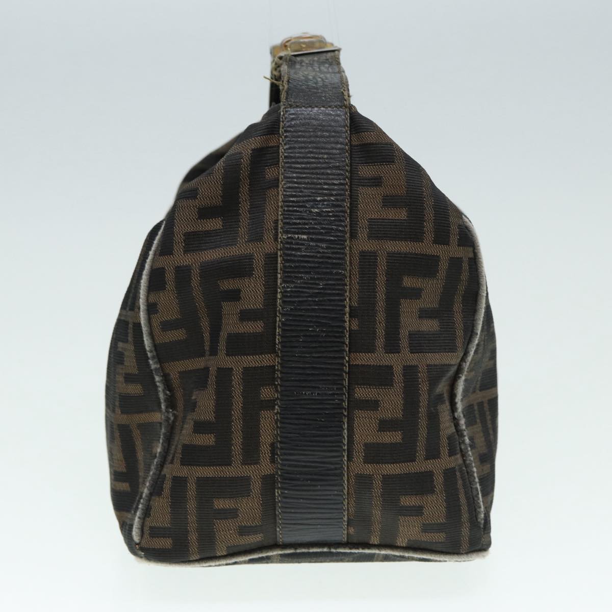 FENDI Zucca Canvas Vanity Bag Brown Black goldep5316