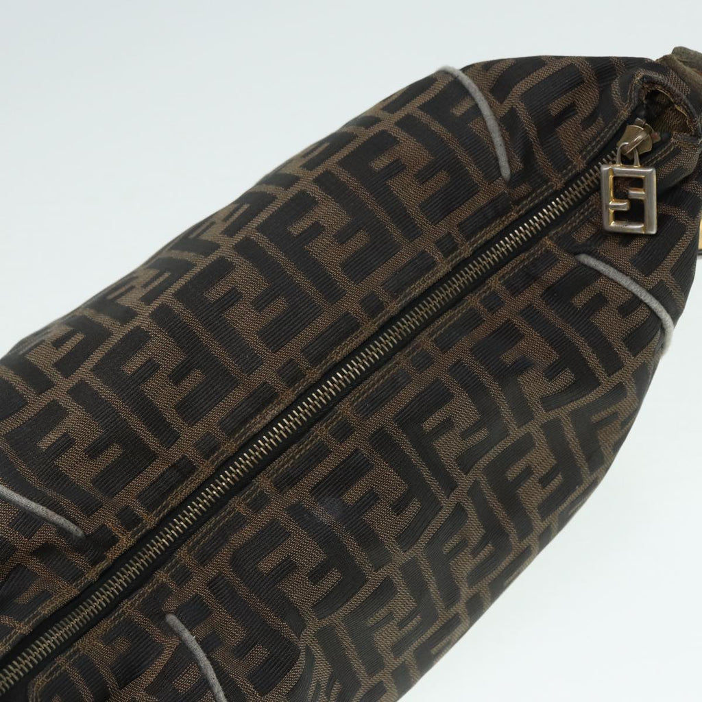 FENDI Zucca Canvas Vanity Bag Brown Black goldep5316