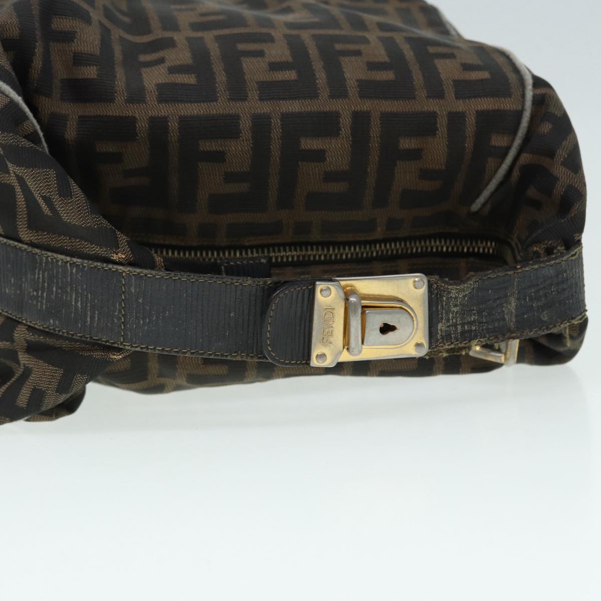 FENDI Zucca Canvas Vanity Bag Brown Black goldep5316