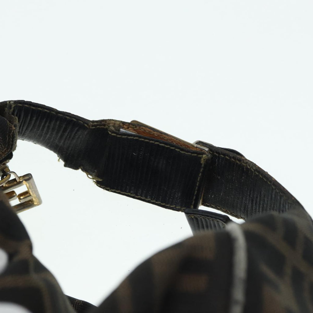 FENDI Zucca Canvas Vanity Bag Brown Black goldep5316