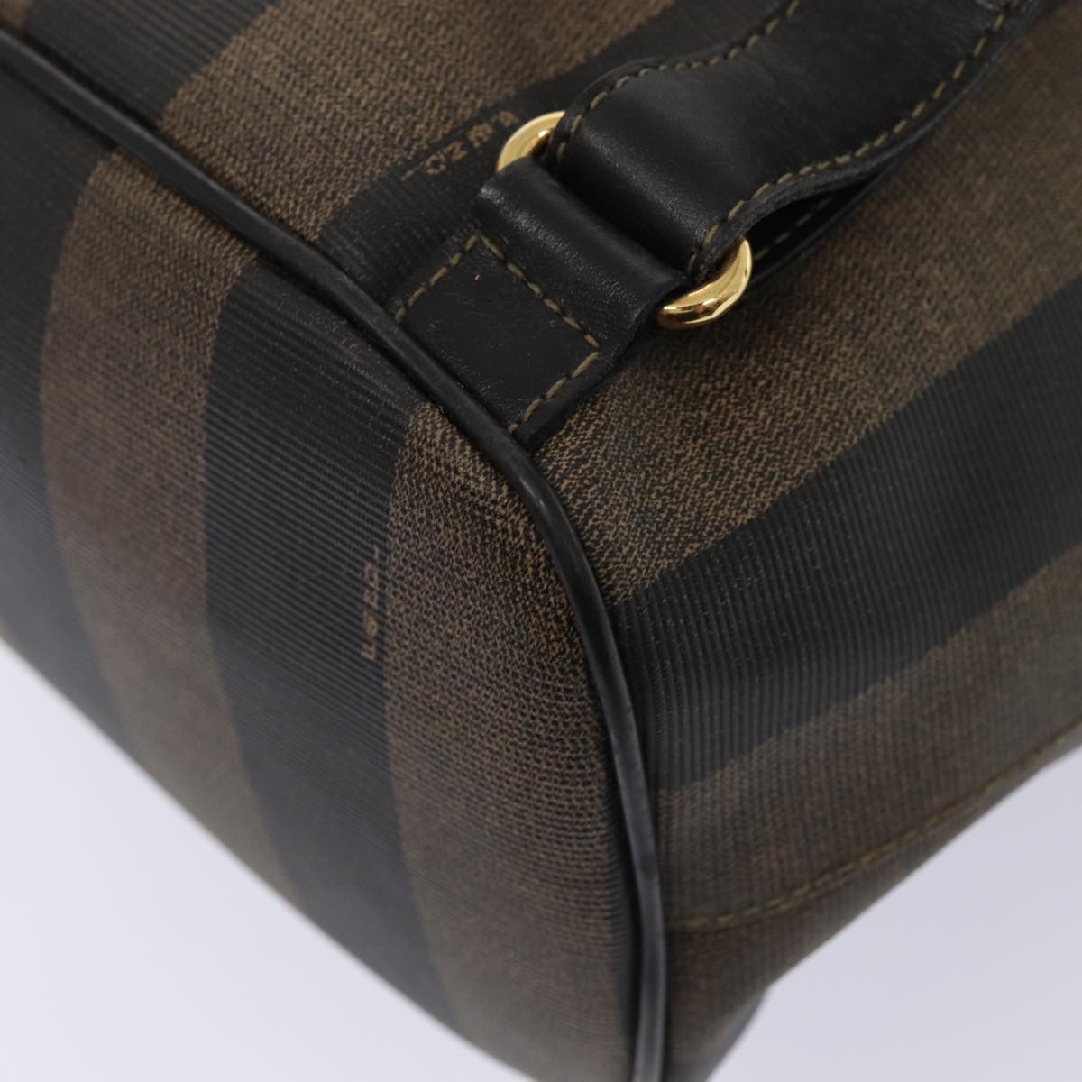 FENDI Pecan Canvas Backpack Brown Black goldep5348