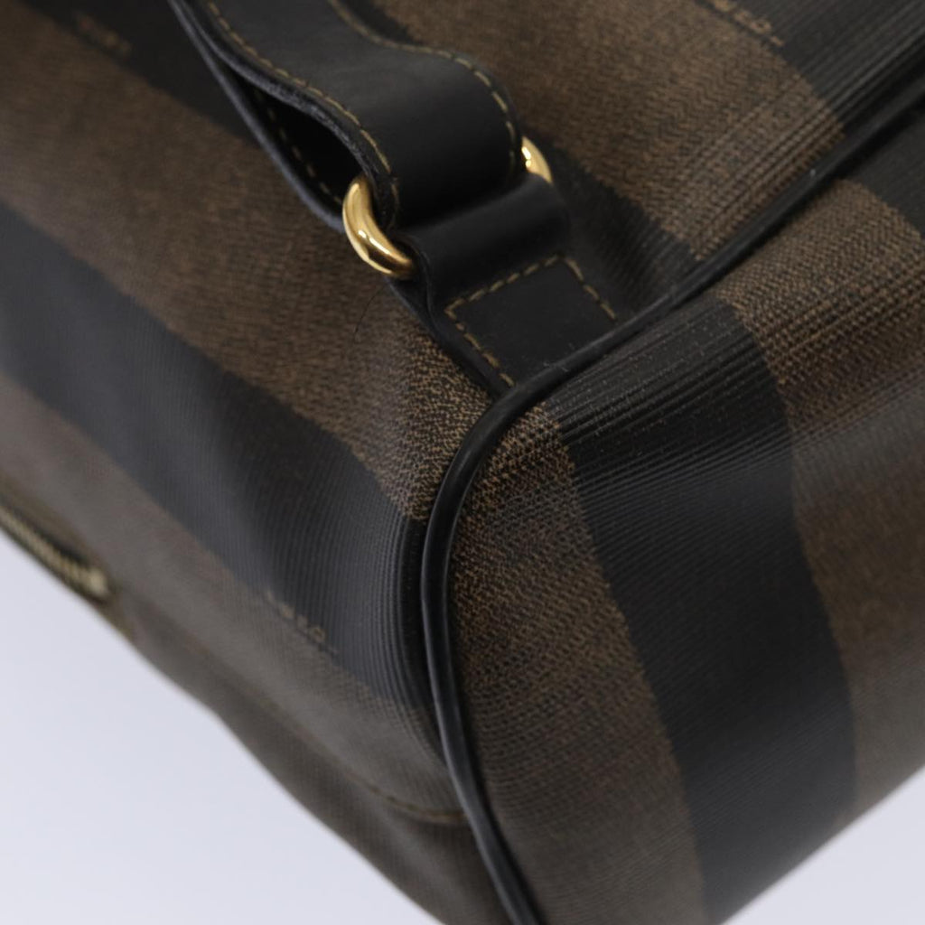 FENDI Pecan Canvas Backpack Brown Black goldep5348